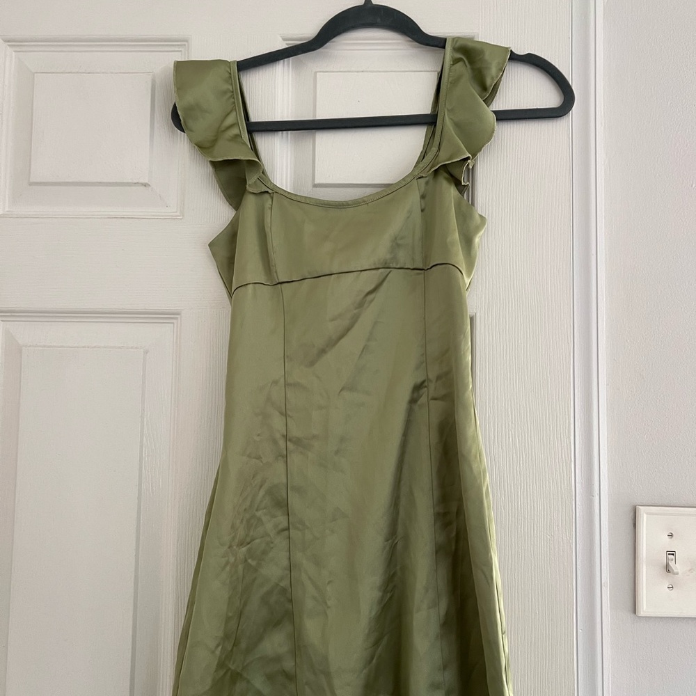 Elegant Olive Green Dress